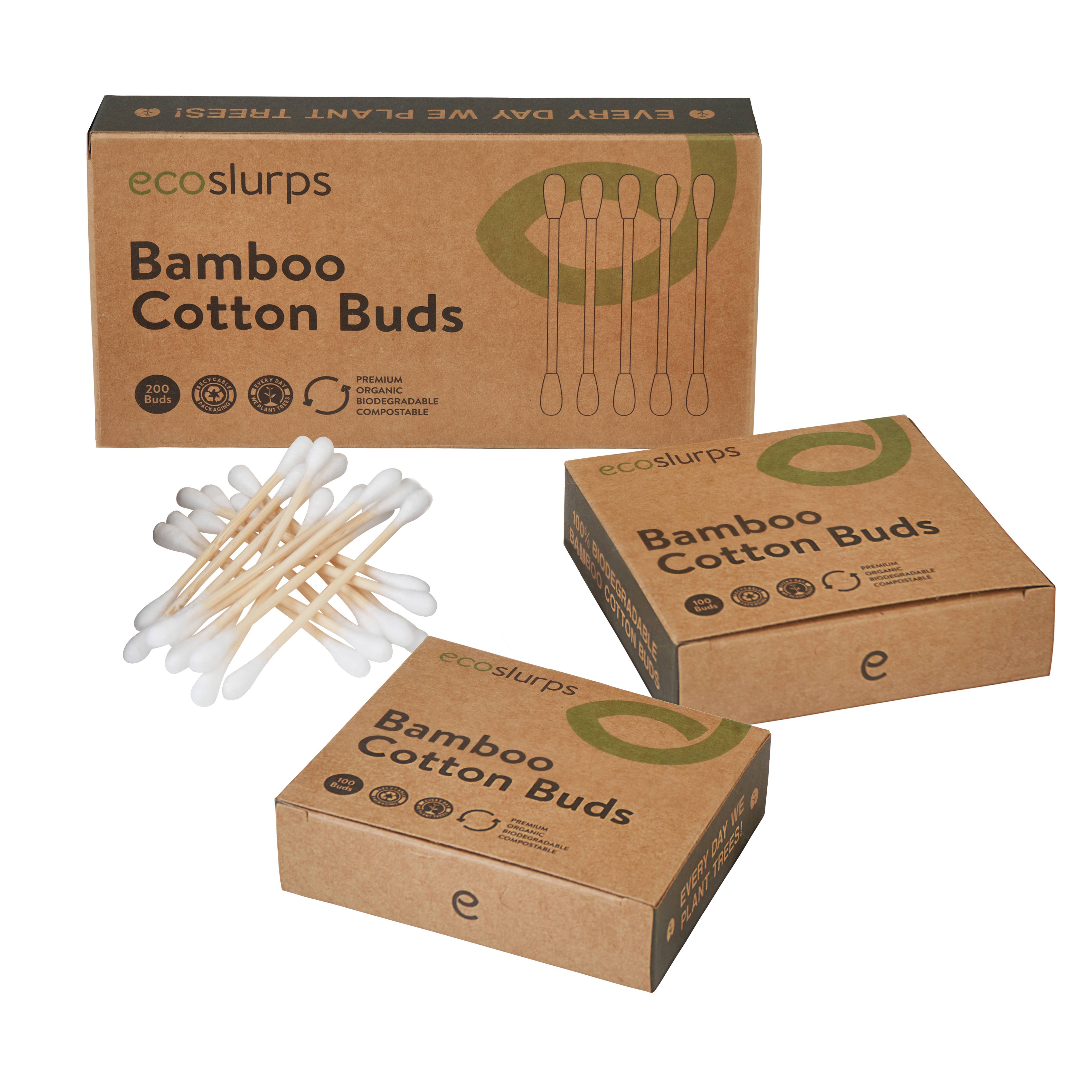 Blanc Bourgeons en bambou - Tampons en coton écologiques EcosDLURP en vente sur Faire2