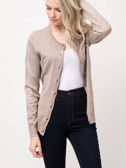 Classic Round Neck Button Down Cardigan for wholesale by Newself Collection