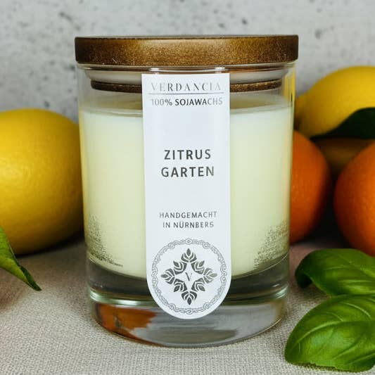 Soja geurkaars - "Citrustuin" - Limoen, Mandarijn, Basilicum voor wholesale door Verdancia