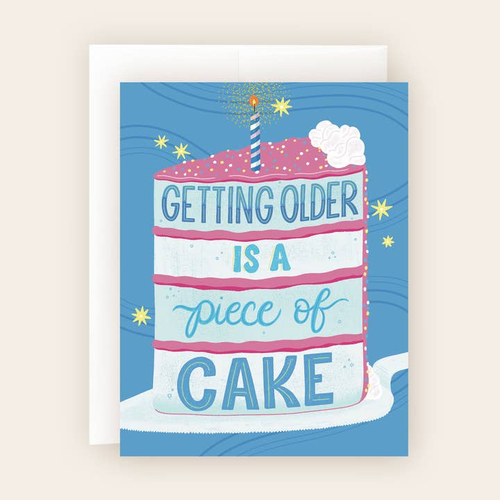 Carte d'anniversaire morceau de gâteau pour la vente par Molly Marie Pea