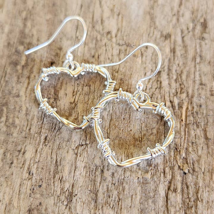 Cocklebur & Co. - Wholesale Dangle Earrings - Barbed Wire Heart Earrings4