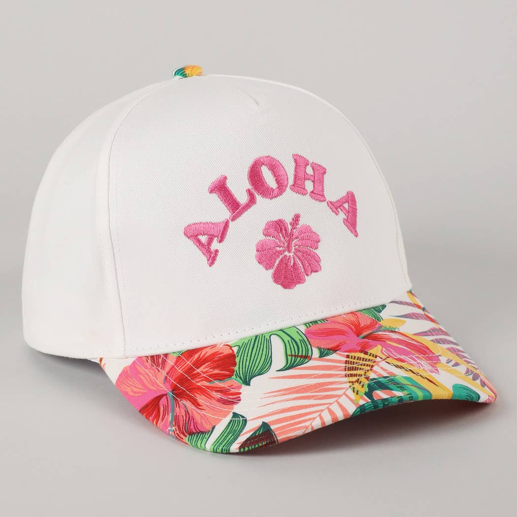 Fashion City - Wholesale Trucker Hat - Unisex - Aloha Tropical Design Embroidery Trucker Hat9