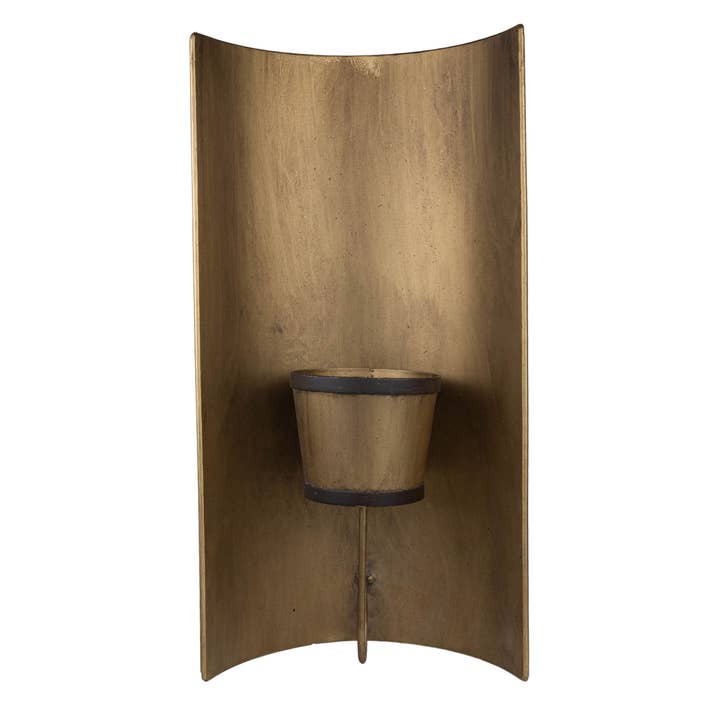 Foreside Home & Garden - Wholesale Wall Planter - SALE - Brass Boho Decor Curved Wall Planter Pot Metal1