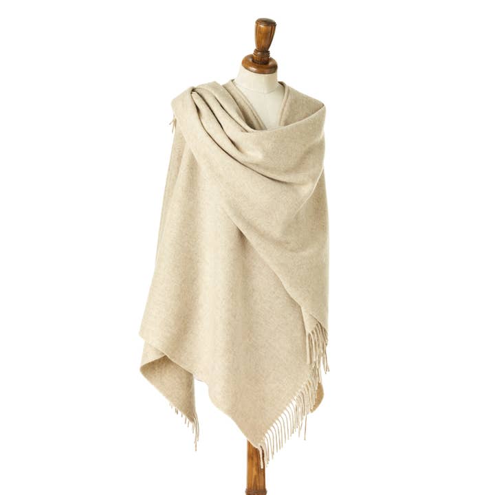 Bronte Moon - Wholesale Wrap - Women's - Plain Luxury Mini Ruana - Merino Lambswool - Made in England5