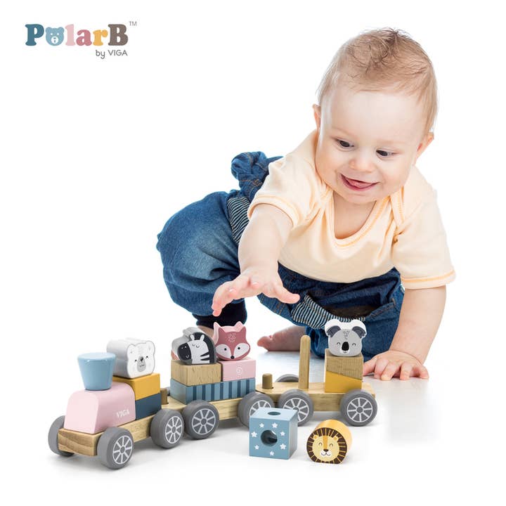 Viga/PolarB - Wholesale Wood Toy - Kids - Stacking Train2