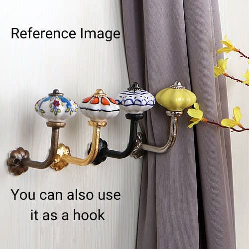 KNOBCO – wholesale Knopp/Handtag – Vit färg Enfärgad blomformdesign Gardinslips Ryggkrok Rustik badrumshanddukskrok Antik krok (Set med 2)