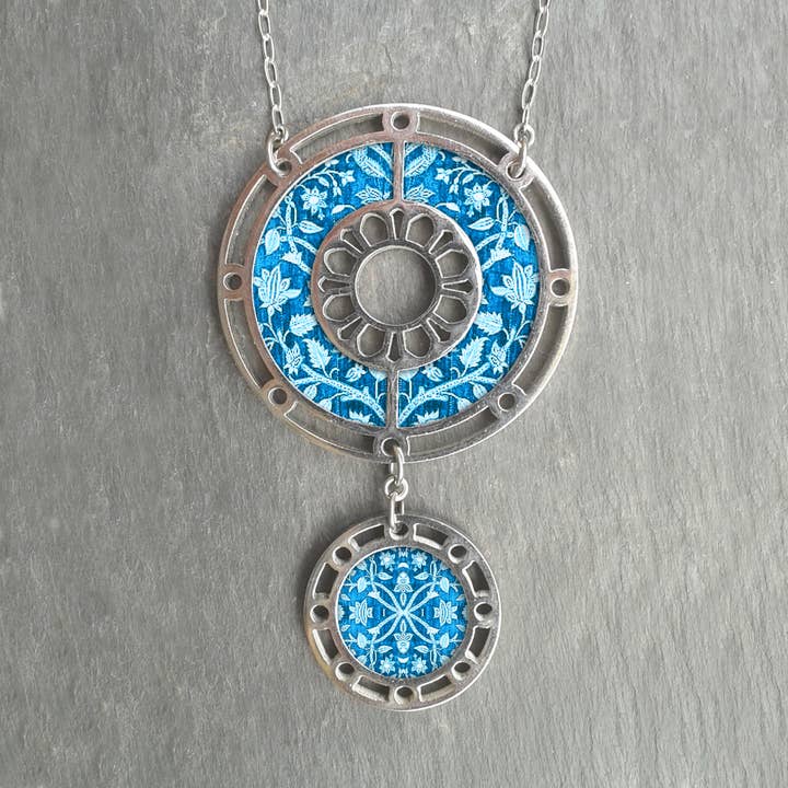 Stainless Steel & Walnut, Two Parts Necklace for wholesale by Noa Jewellery