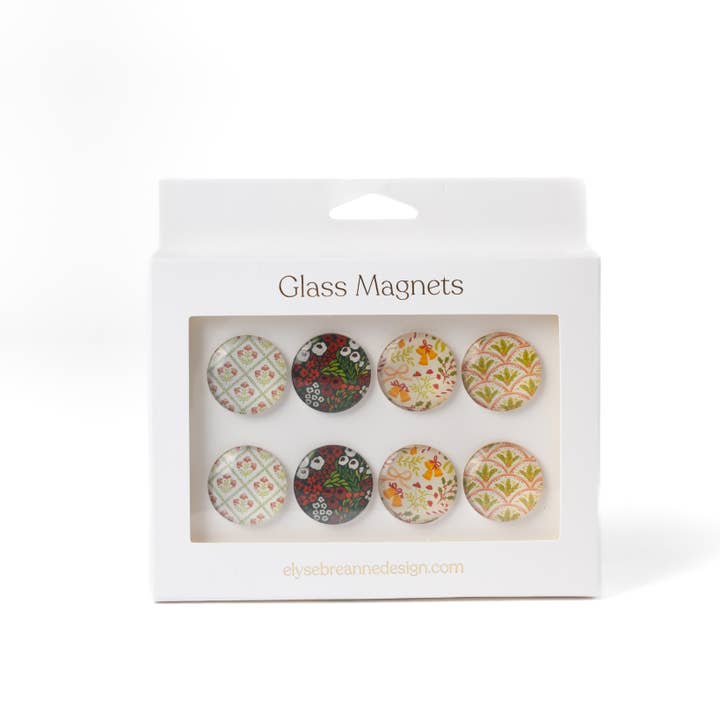 Elyse Breanne Design - Wholesale Magnet - Glass Magnets, Box Set of 8 Floral Magnets4