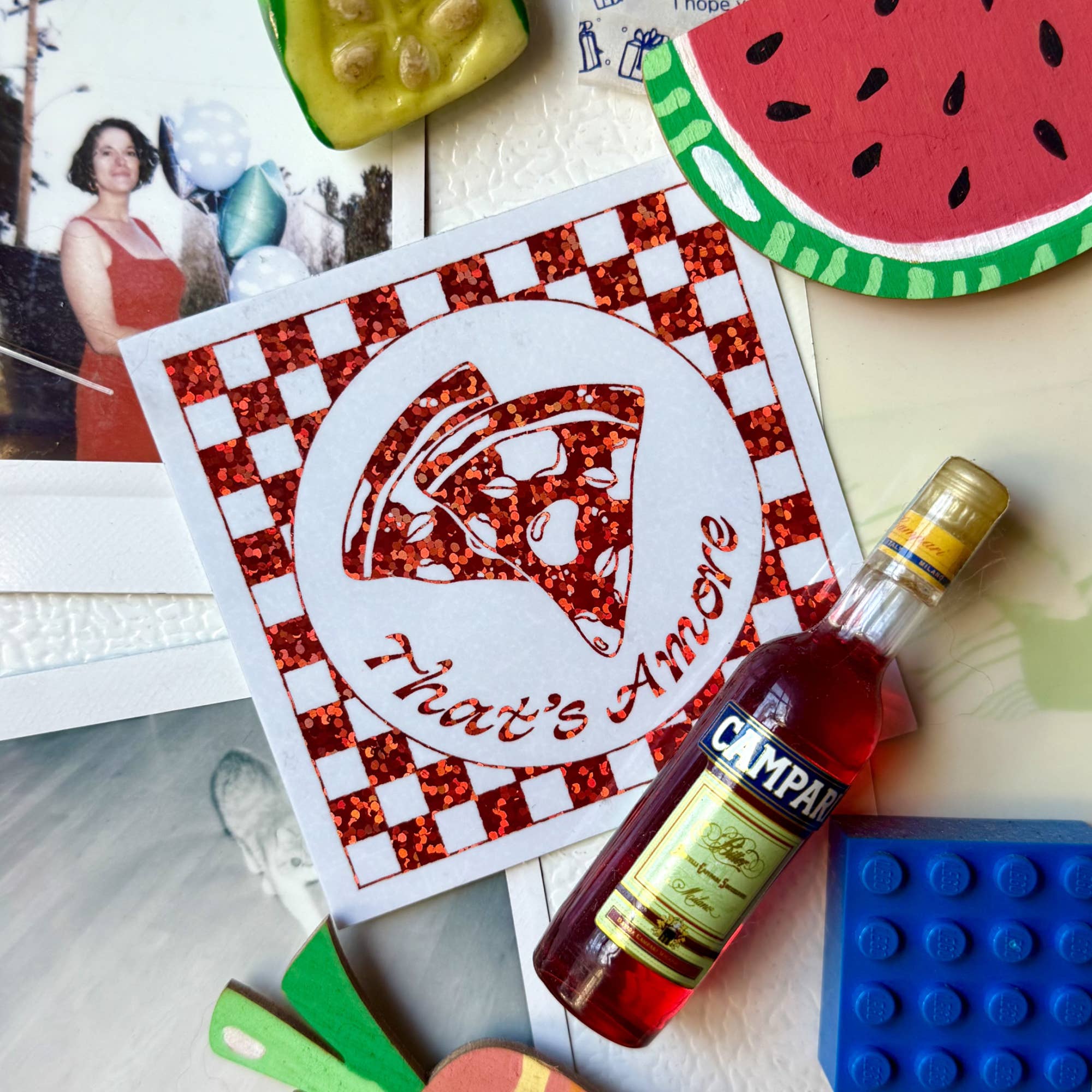 Marianna Fierro Shop - Wholesale Sticker - Checkered Pizza That's Amore Sticker2