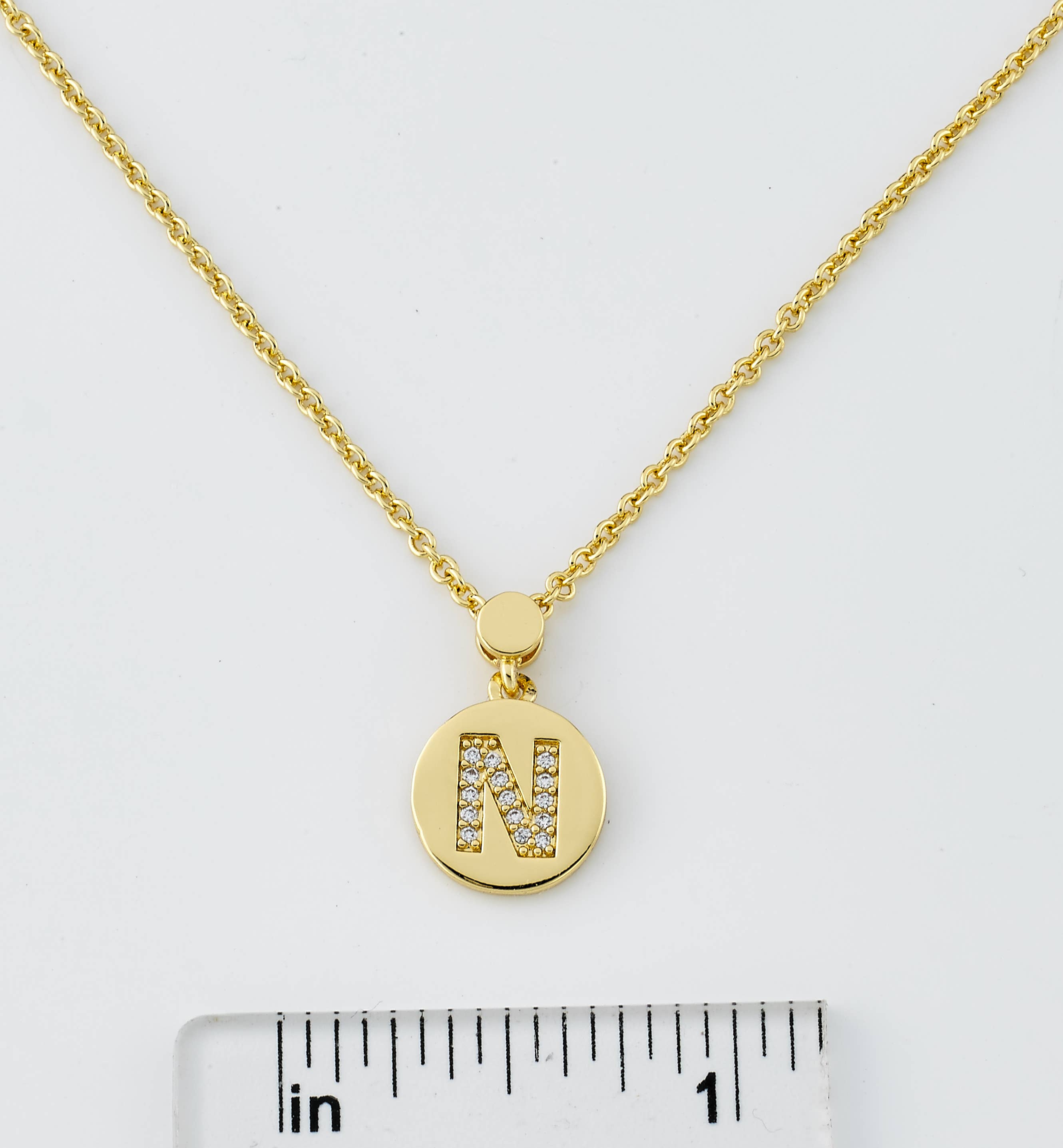 Little Miss Twin Stars - Wholesale Pendant/Charm Necklace - LMTS Classic! Initial Disc Pendant Necklace104