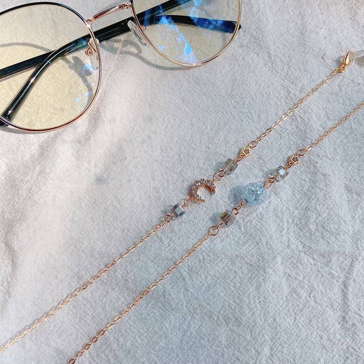 PEACH ACCESSORIES - Wholesale Sunglasses/Eyeglasses Strap - Women's - SC059 Crystal letter C and turquoise beads sunglasses chain2