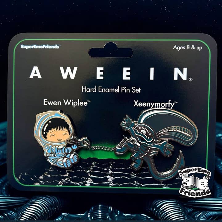 Aweein Enamel Pin Set for wholesale by SuperEmoFriends
