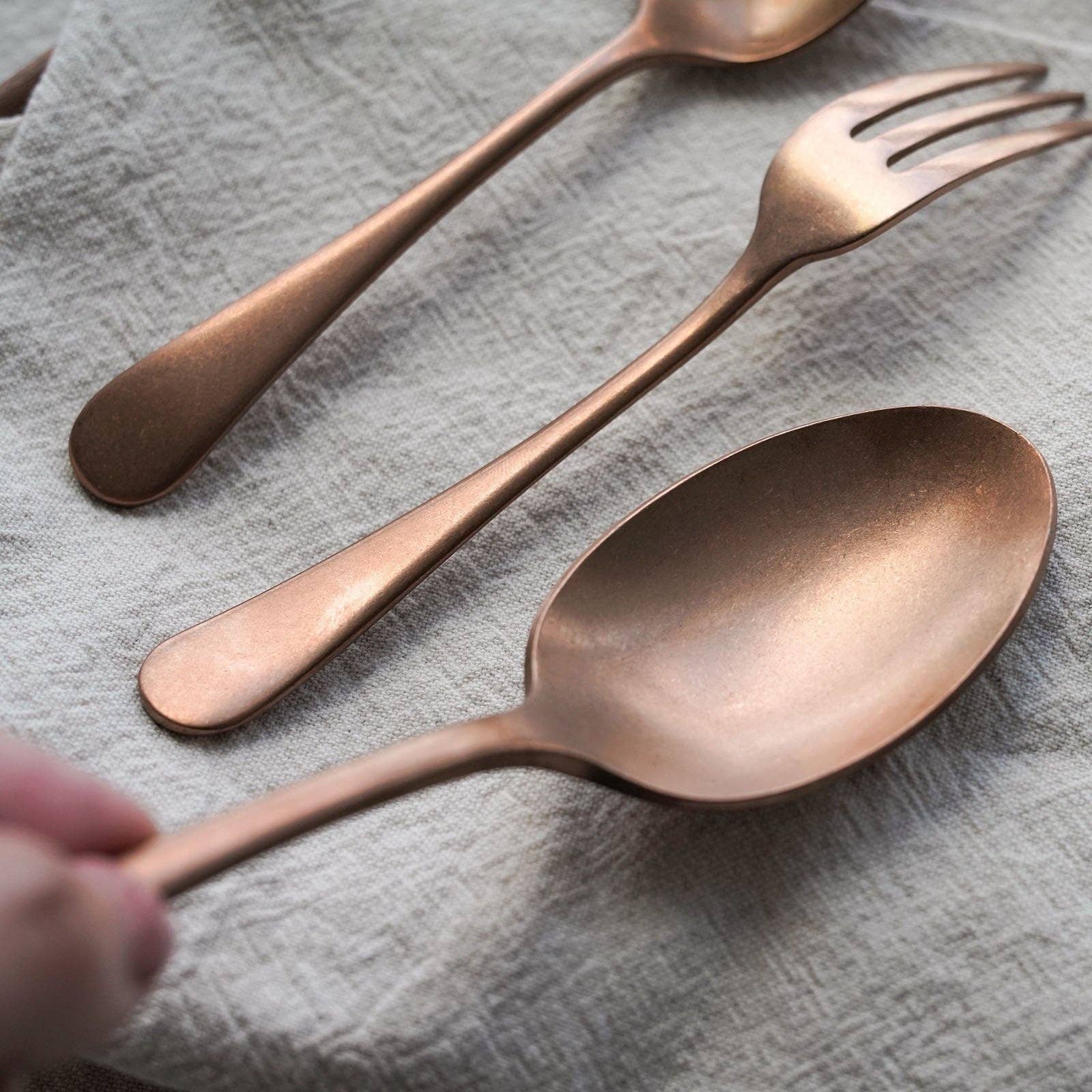 Gohobi （We cover U.S. import duties） - Wholesale Assorted Cutlery Set - Gohobi A Set of 6 Pieces Stonewashed Stainless Steel Cutlery6