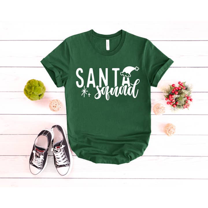 Santa Squad Juleferie Bella lærred T-shirt for engroshandel hos Hillside Apparell