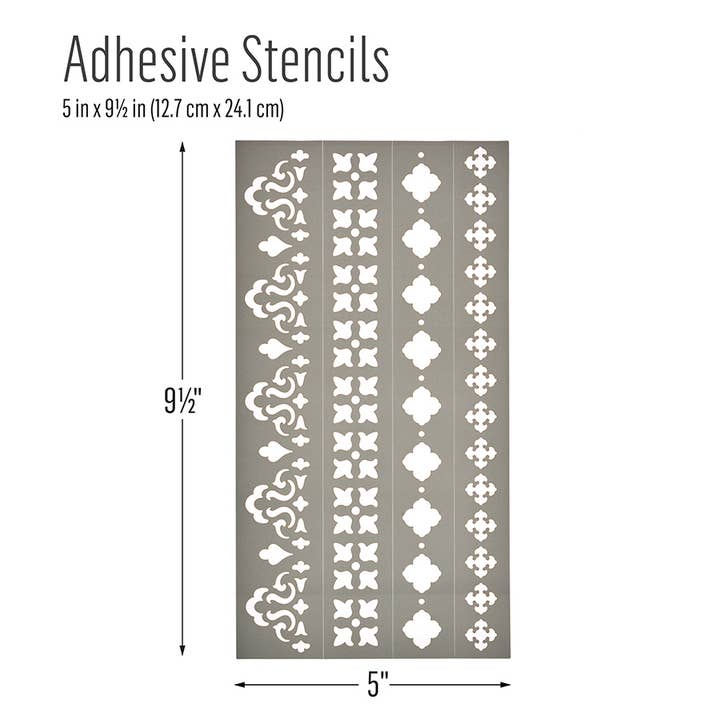 Plaid Crafts - Wholesale Craft Tool - Folkart ® Block Stamp & Adhesive Stencil Set - Ornate Damask6