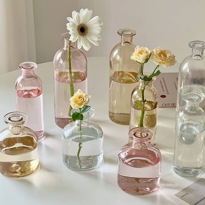Sweet Home Deco - Wholesale Vase - Colorful Bud Vases, Assorted Glass Bottles, Flower Vases14