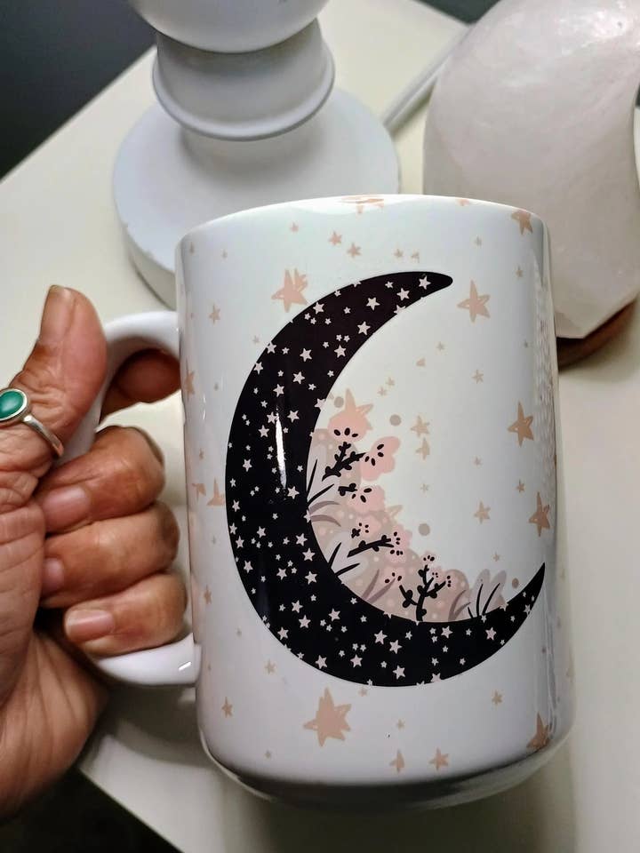 Follow Your Dreams Coffee Mug 15oz - Inspirational Moon Quote for wholesale by American Taina Crafts