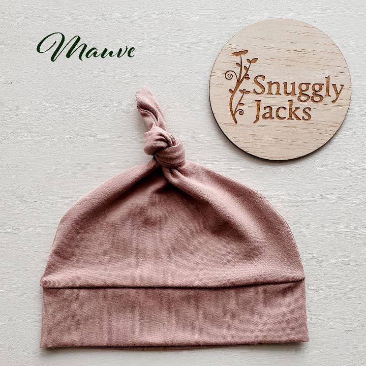 Dusty Mauve Knotted Beanie for wholesale by SNUGGLY JACKS