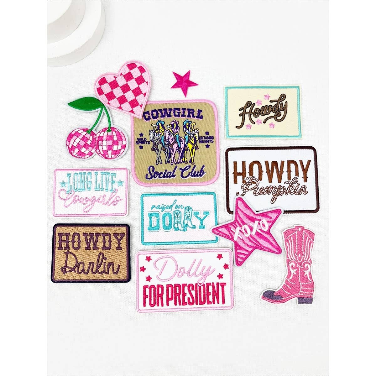 MIX COLOR COWGIRL Theme DIY Iron On Embroidered Patches for wholesale on Faire1