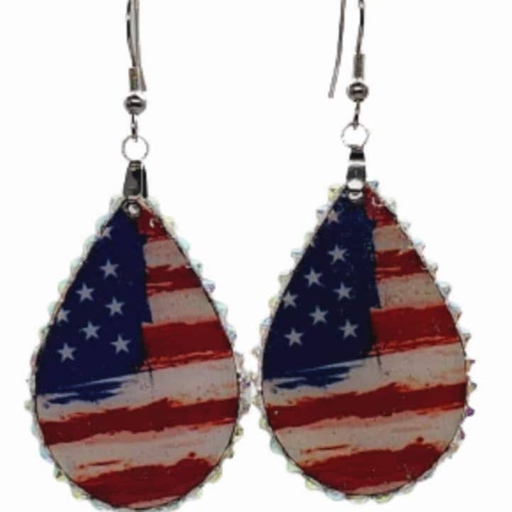 Flagga örhängen med strass för wholesale av BCD