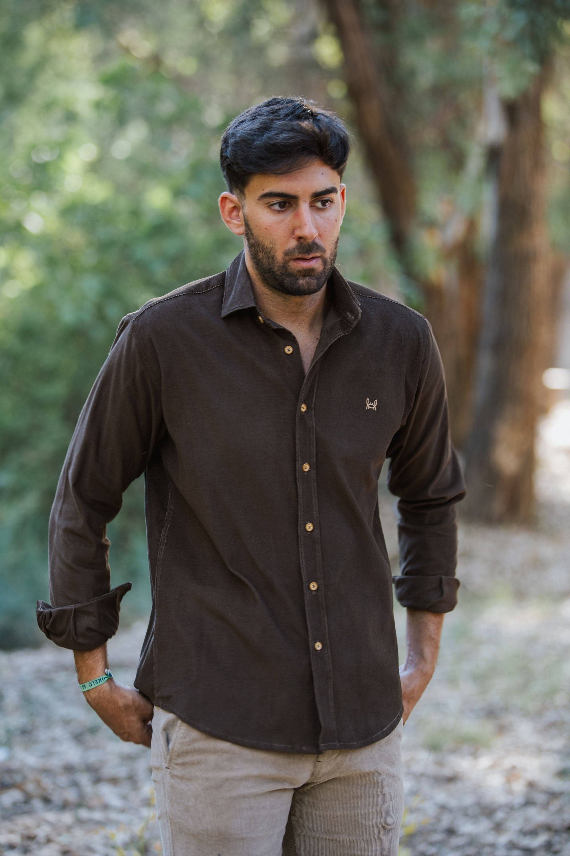 Custi Mikelo: Men's Clothing & Christmas Gifts - Wholesale Button Down Shirt - Men's - Khaki microfleece shirt2