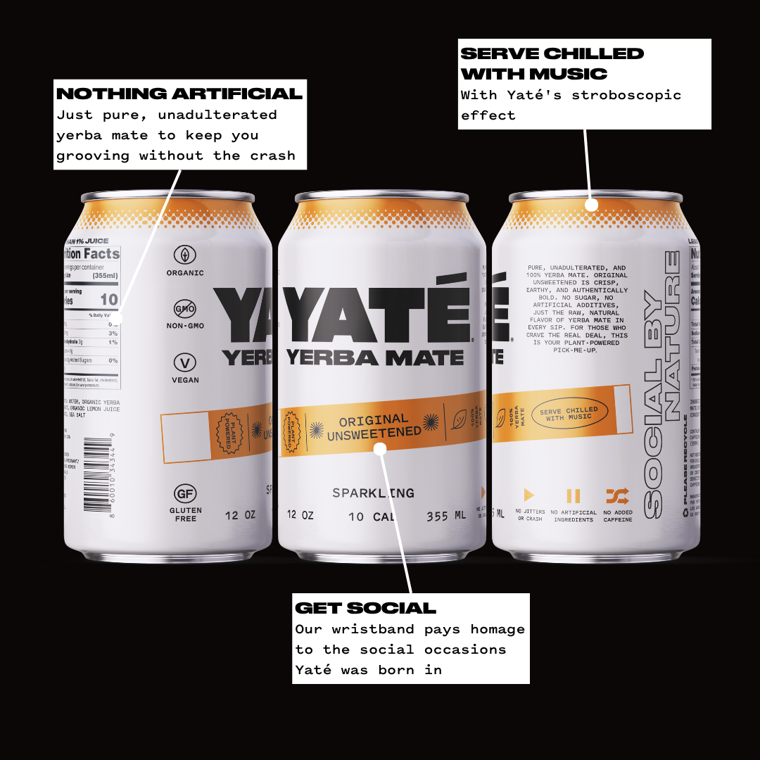 Yaté - Wholesale Sparkling Water - Original Unsweetened Sparkling Yerba Mate 12oz (12 pack)3