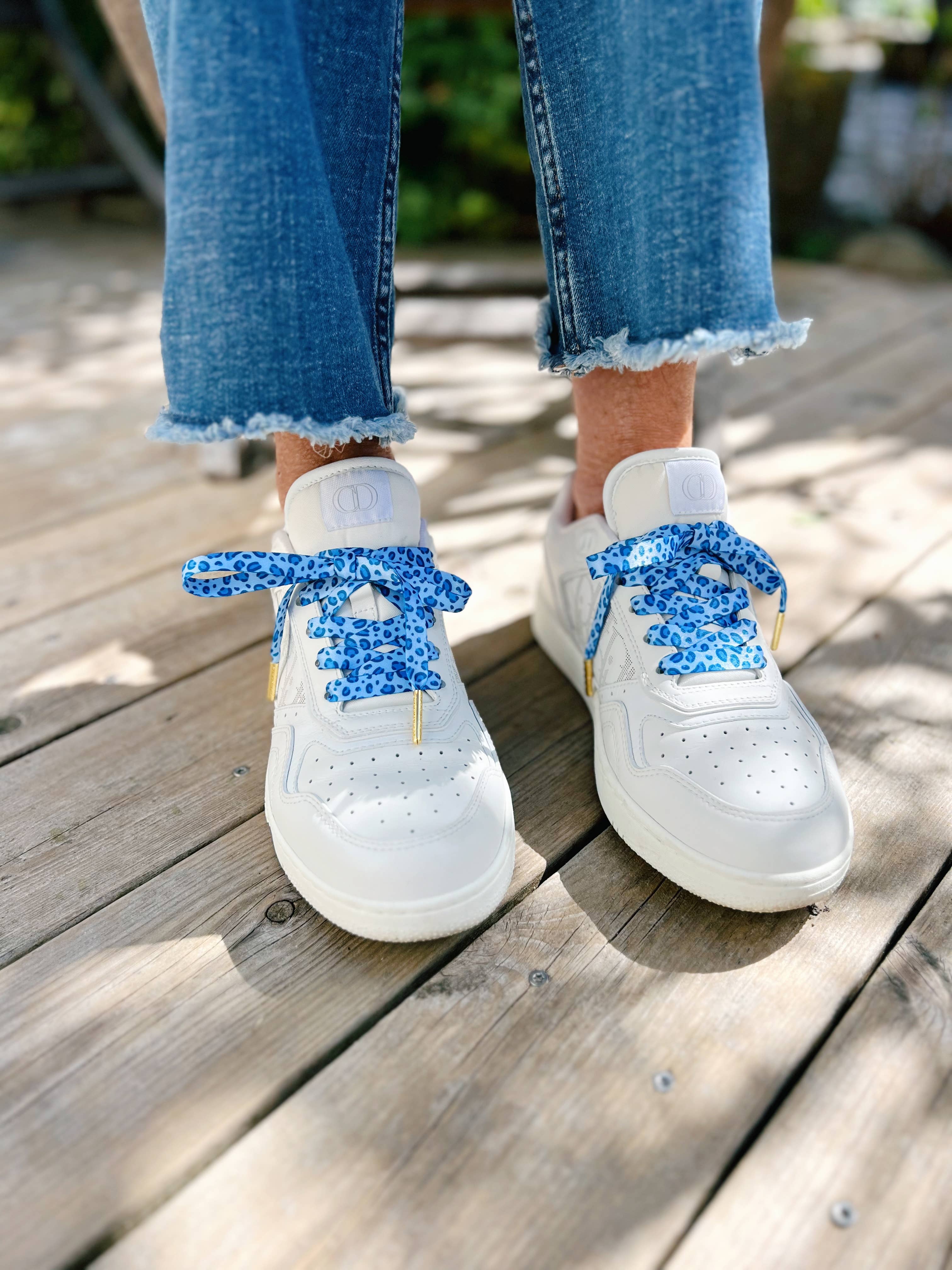 The Shoelace Brand - Wholesale Shoelaces - Unisex - Blue Classic Leopard – Shoelaces in Three Blue Tones2