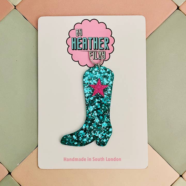 Cowboy Boot Christmas Decoration (More Colours) for wholesale by By Heather Filby