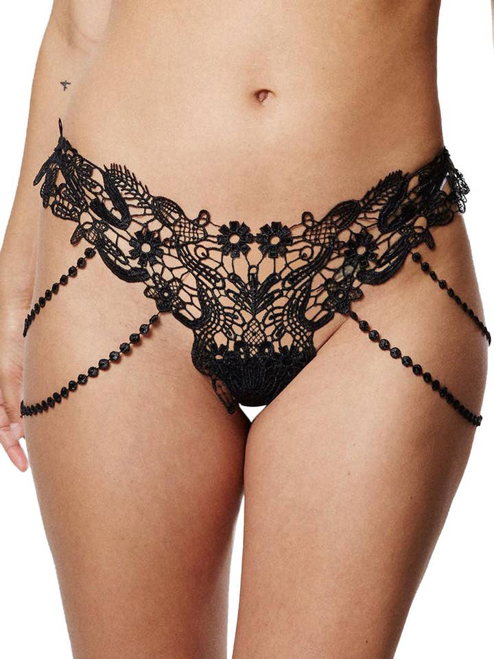 Pärlbroderingtrosor med kedja, grenlösa pärltrosor, grenfria trosor, grenfria trosor för kvinnor, öppna grentrosor för kvinnor för wholesale av La Belle Fantastique