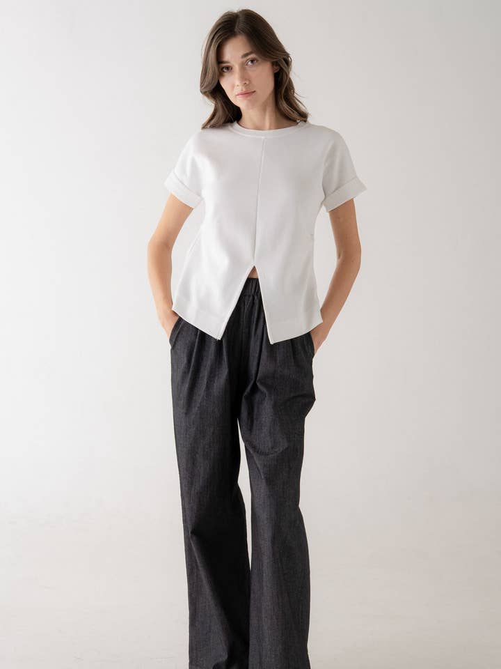 ASYMMETRIC BACK DETAIL TEE for wholesale by ELLE GREY