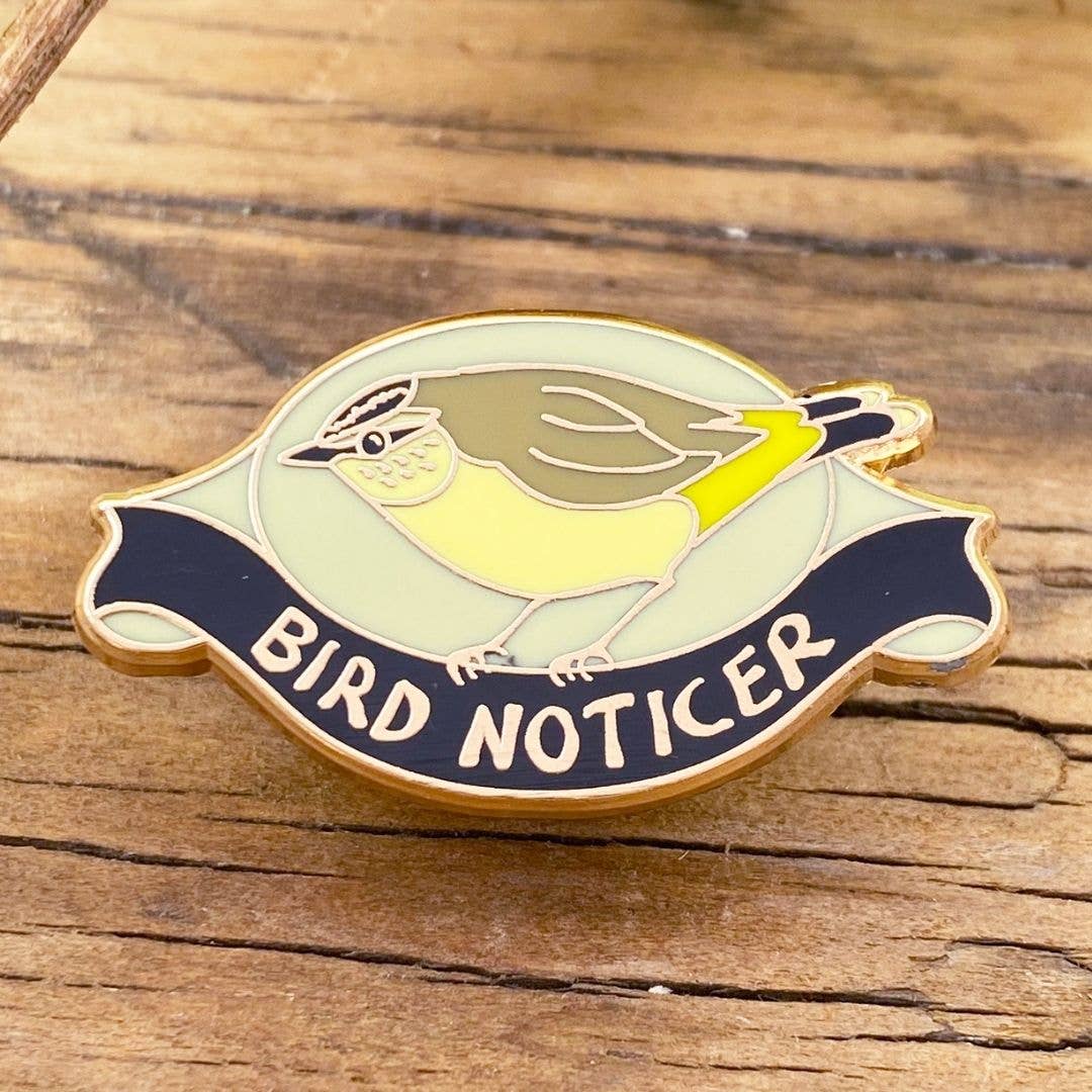Bridget Farmer Printmaker - Wholesale Lapel pin/button - Bird Noticer - Enamel Pin8