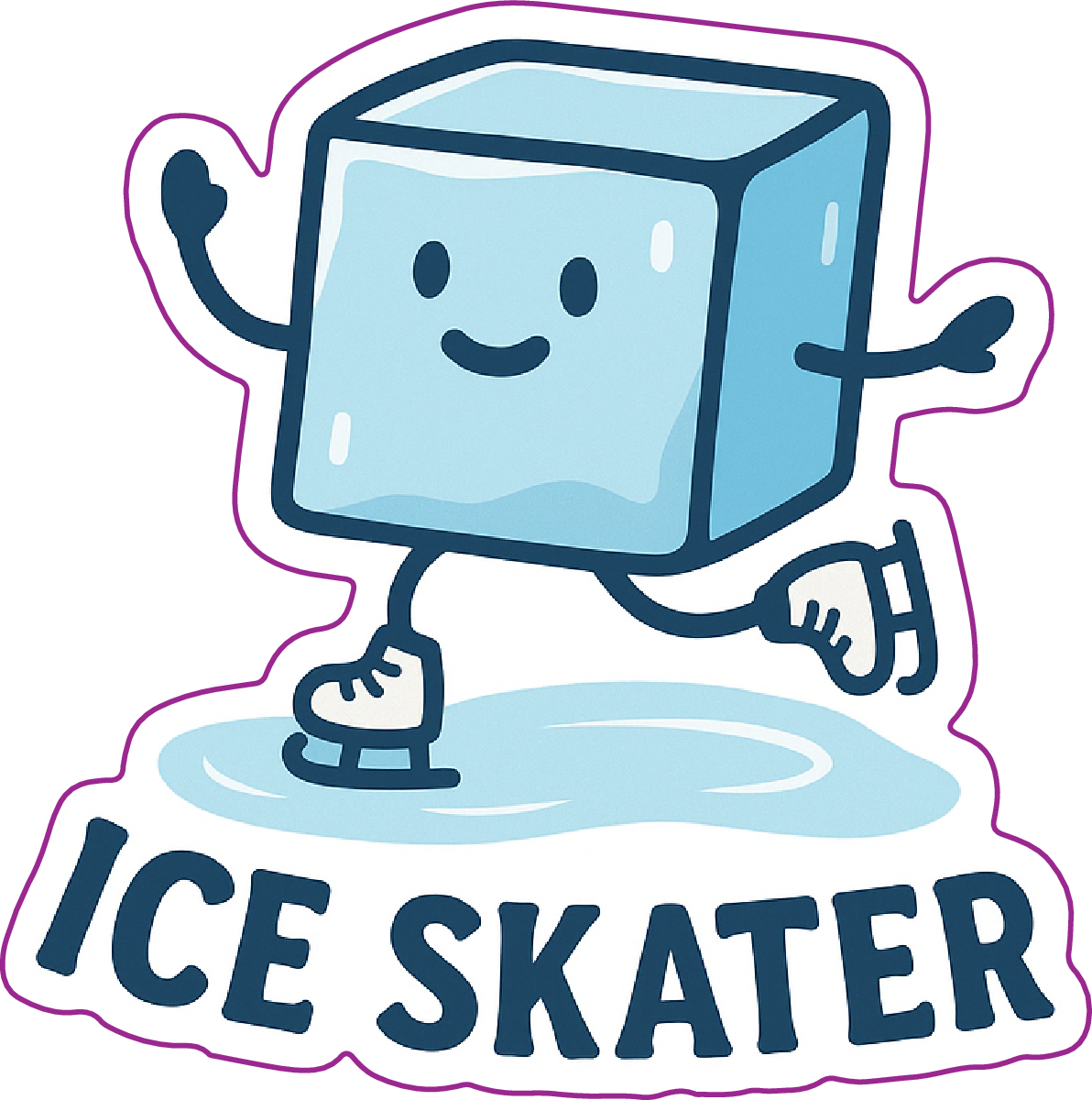 Denali & Co. - Wholesale Sticker - Ice Skater Sticker – 3" Figure Skating Vinyl Sticker0