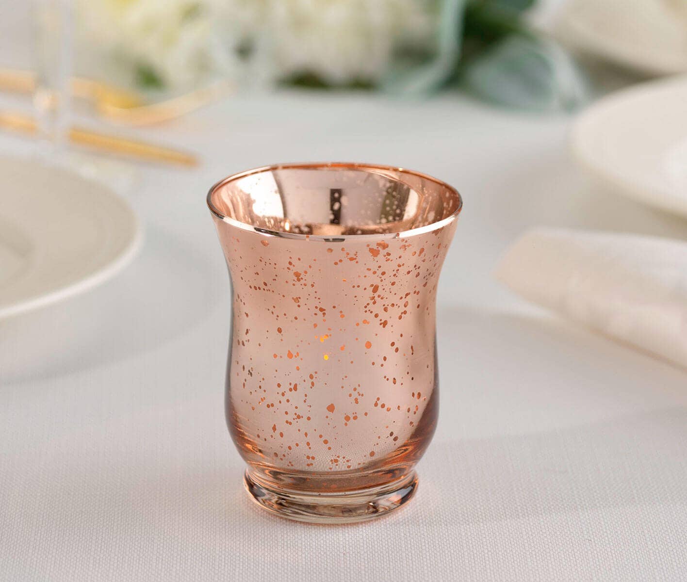 Lillian Rose – wholesale Candle holder – Copper Mercury Tulip Shaped Glass Votive or Tea light Holder1