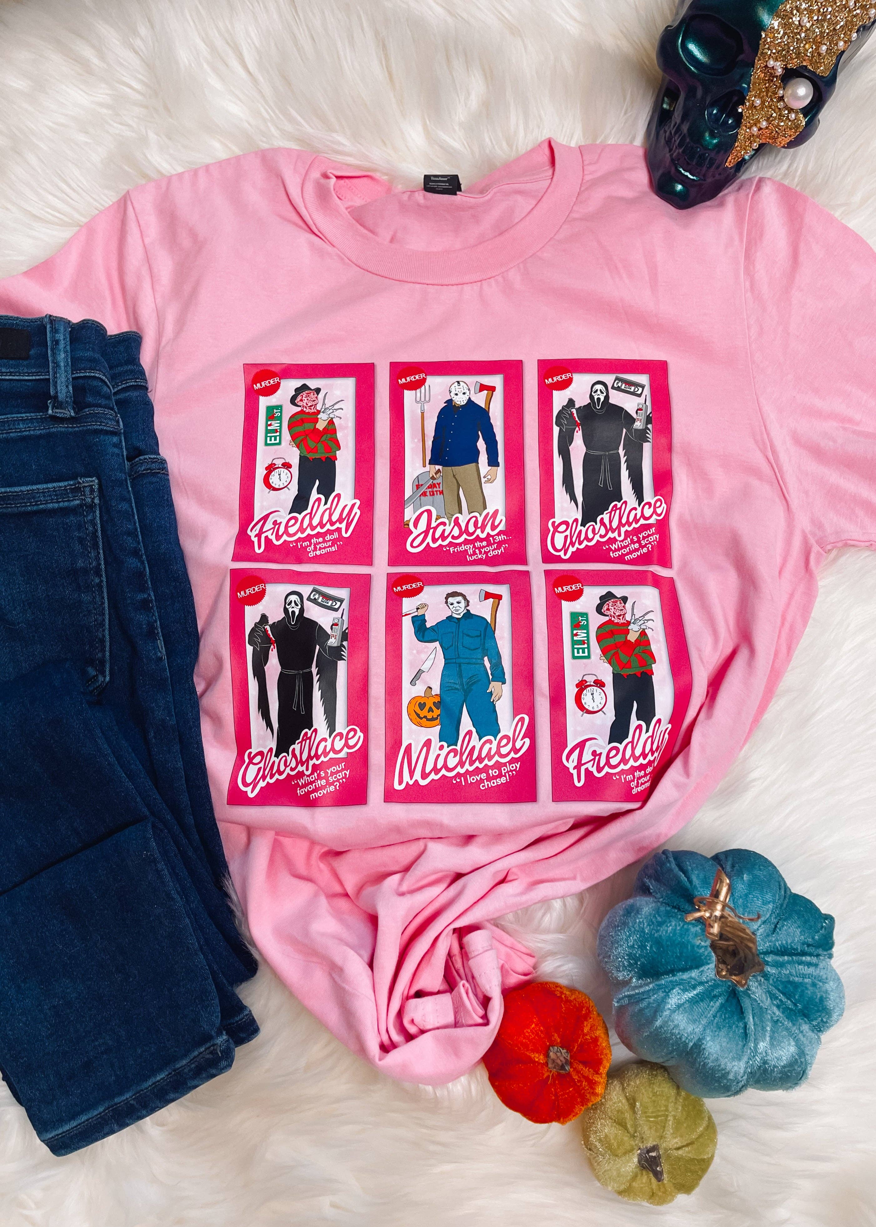 The Sassy Owl - Wholesale Screen Printed T-Shirt - Women's - Horror Movie Characters Barbies Graphic Tee (S-2XL)1