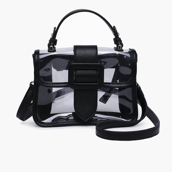 Jen & Co. - Wholesale Crossbody Bag - Women's - M2728 Toni Clear Flapover Crossbody Bag