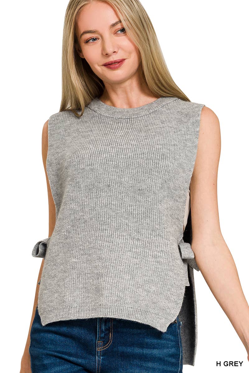 42POPS - Wholesale Outerwear Vest - Women's - `.0806 Side Tie Sweater Vest SI-285366