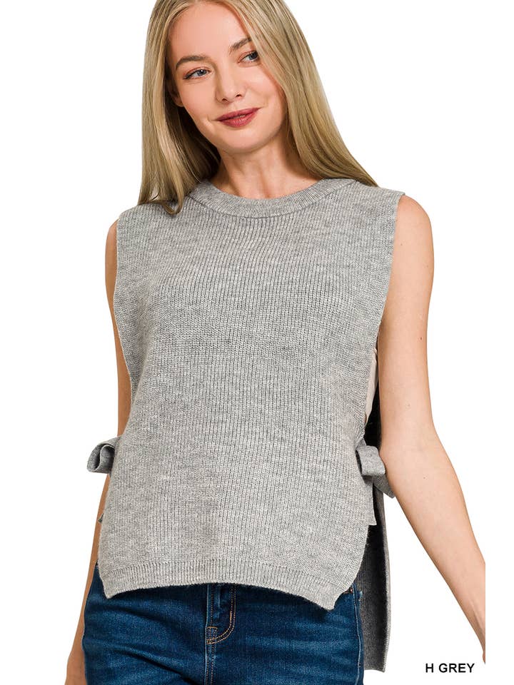 42POPS - Wholesale Outerwear Vest - Women's - `.0806 Side Tie Sweater Vest SI-285366