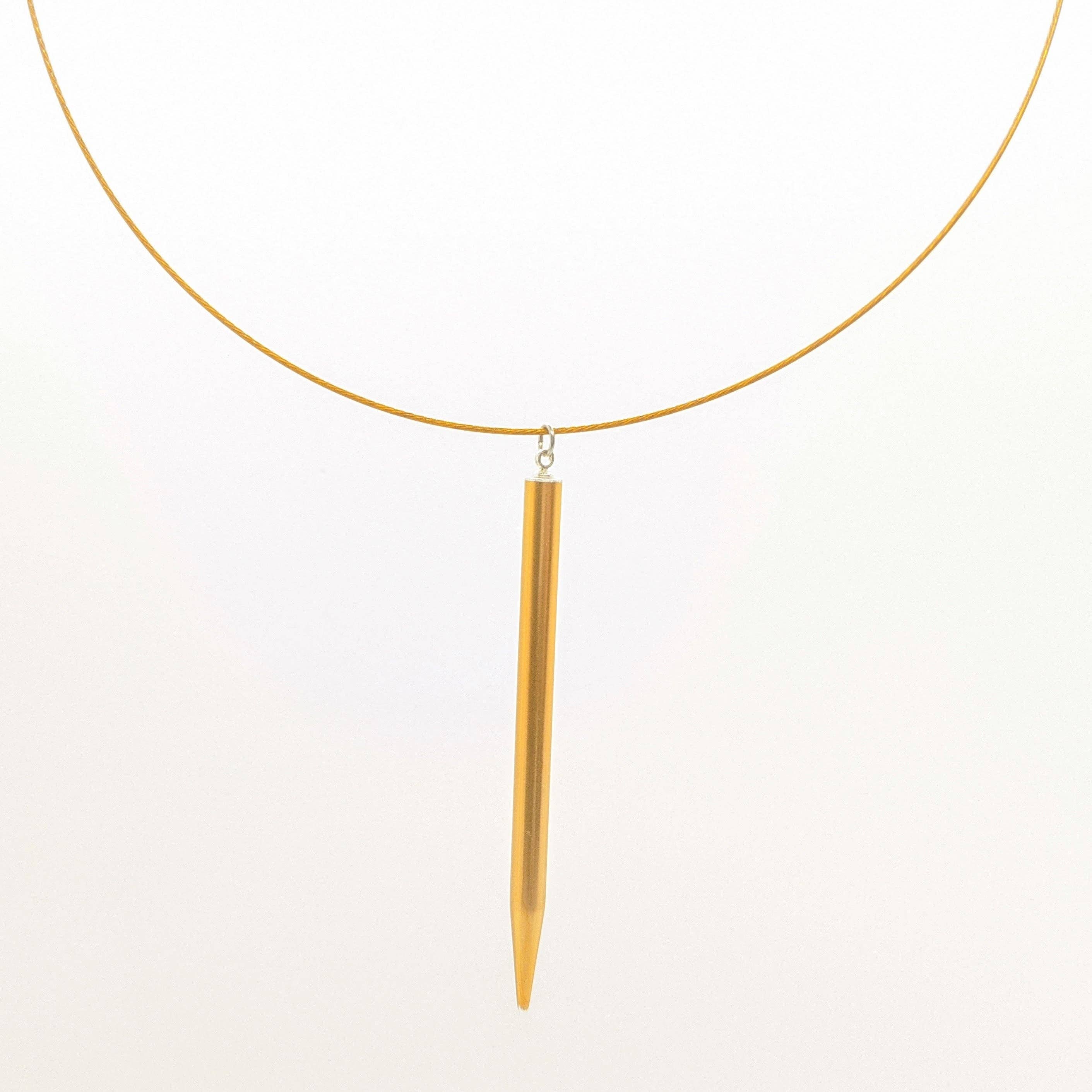 Amy Pfaffman Jewelry - Wholesale Individual Charm/Pendant - Pointed knitting needle pendant on cable12