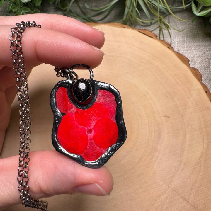 Copper Ashes - Wholesale Pendant/Charm Necklace - Ophelisse- Pietersite and Flower Necklace1