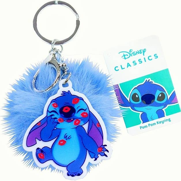 KIDDY-MOOV - Wholesale Keychain - Kids - Stitch plush pompom keychain 7cm + plastic pendant 63