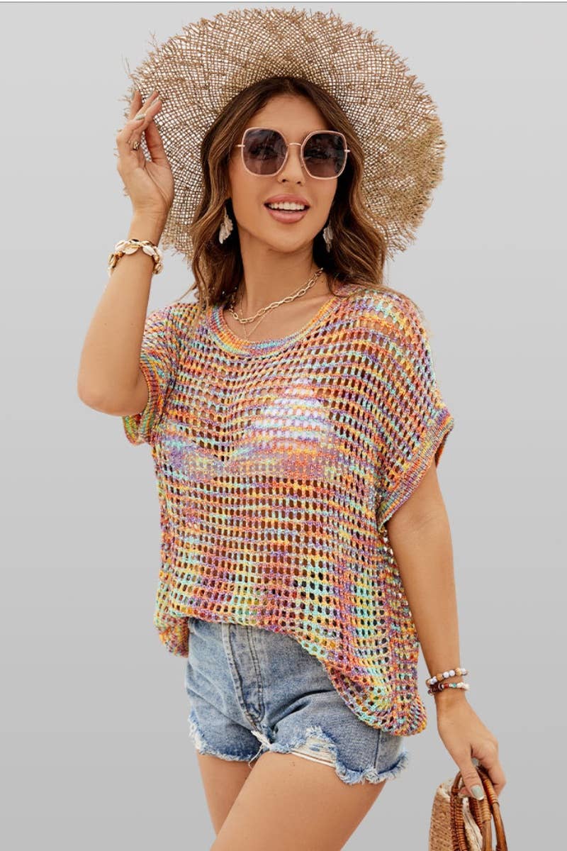 NINEXIS - Wholesale Knit Top - Women's - CWTBLS0762_BEACH SEXY KNIT CUT-OUT BATSLEEVE TOP1