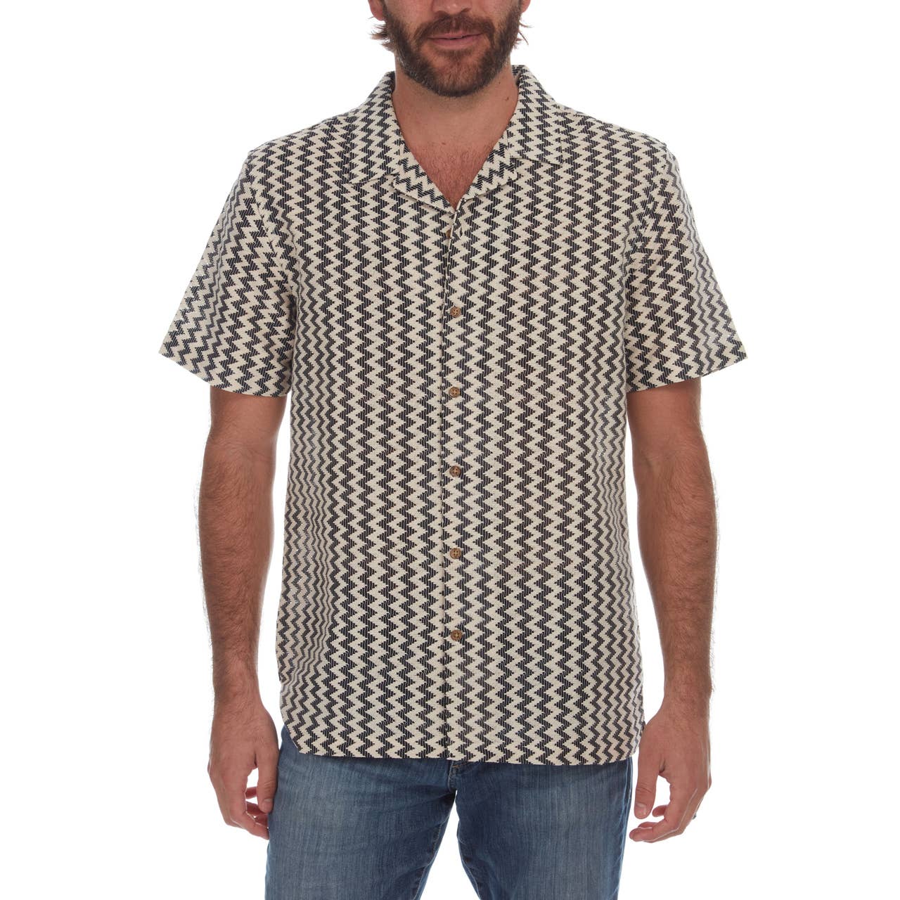 Nero Camicia in maglia Samson Textured Resort in vendita all'ingrosso su Faire3