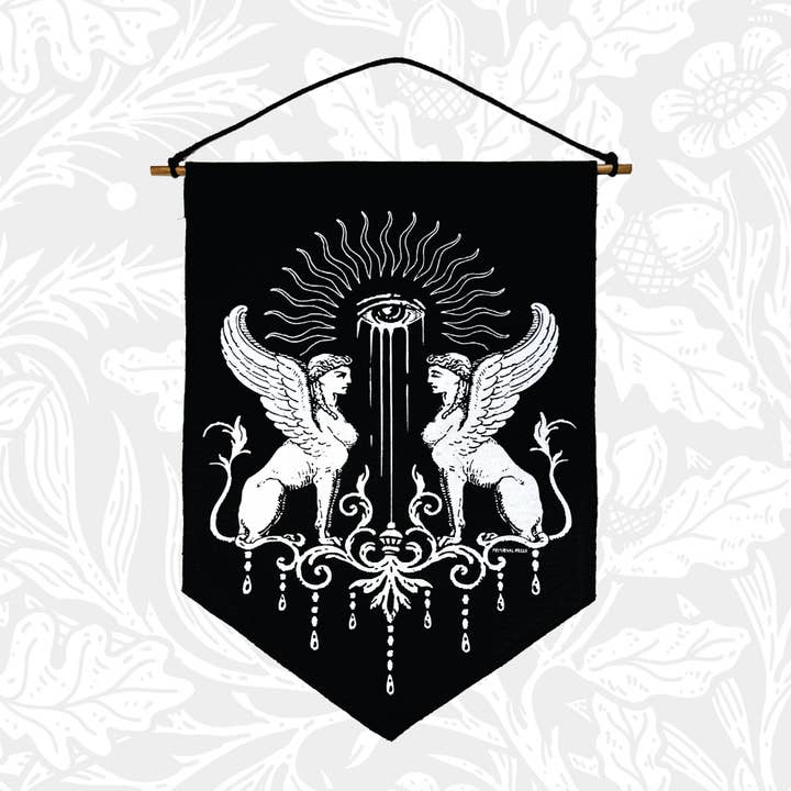 Bannière Sphynx Jumelle pour la vente par Primaeval Press