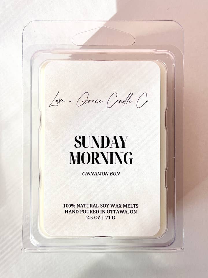 Sunday Morning (Cinnamon Bun) - Soy wax melts for wholesale by Luxe + Grace Candle Co.