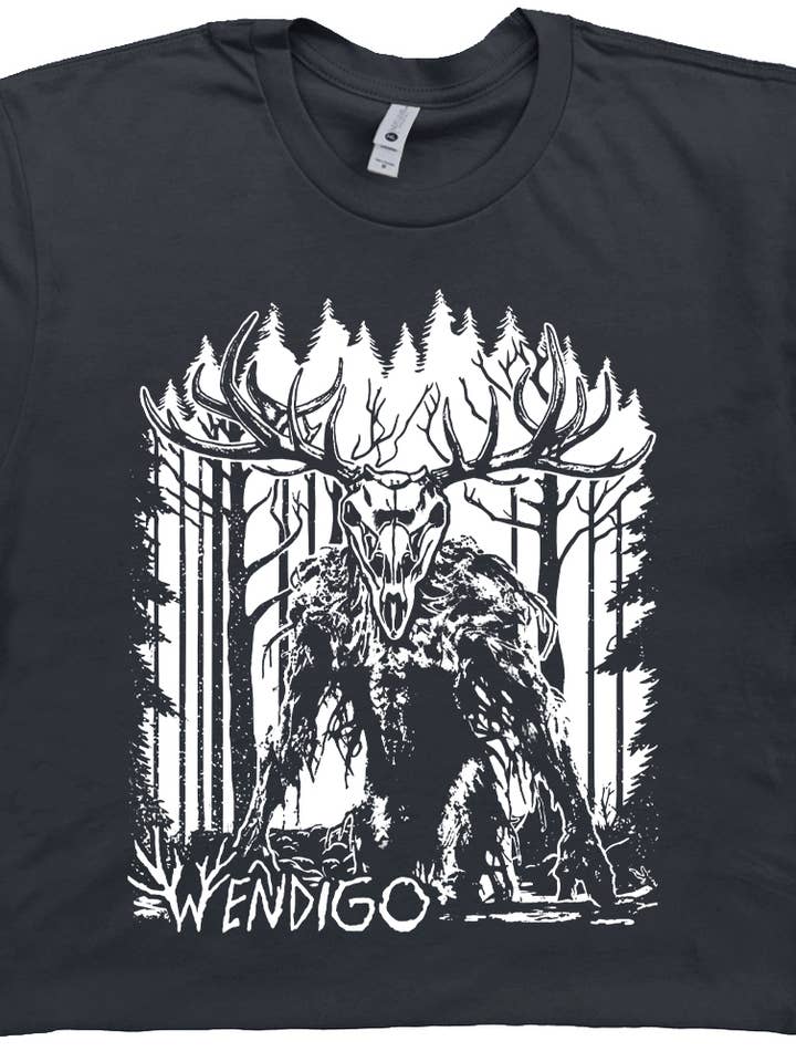 Shirtmandude Co - Wholesale Screen Printed T-Shirt - Unisex - Wendigo T Shirt Bigfoot Cryptid Creepy Mothman Graphic Tee