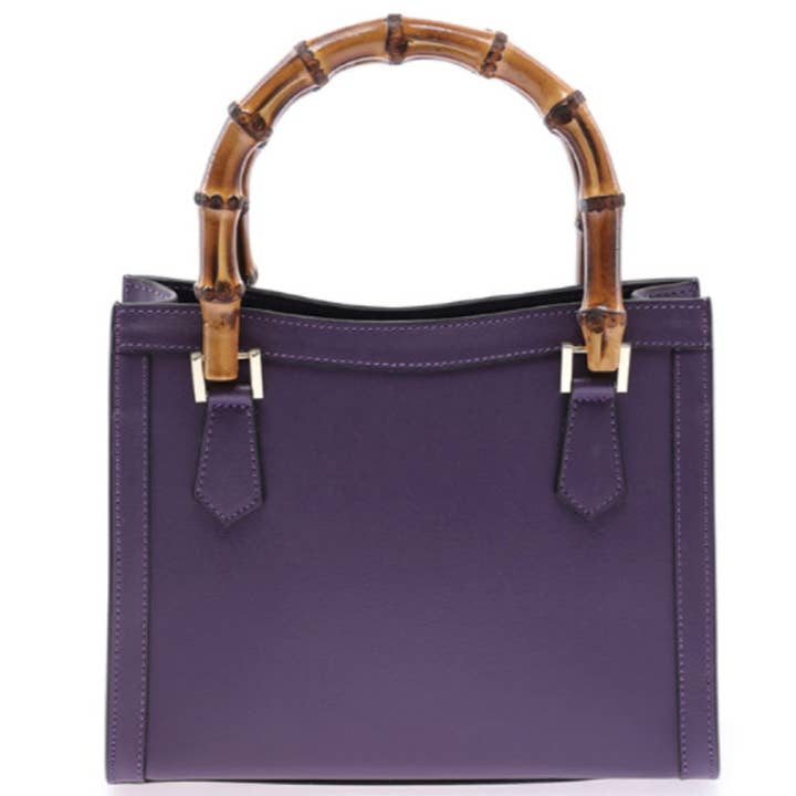 MODARNO - Wholesale Handtas met handvat - Dames - Modarno Lederen tas met handvat van bamboe, Mad handtas