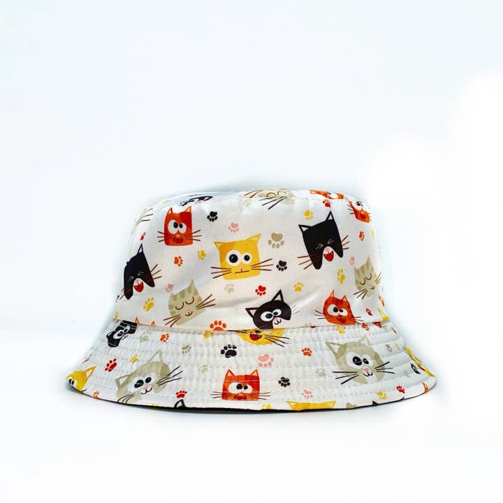 LINETA - Wholesale Bucket Hat - Kids - ME-4 Children's cat print bob