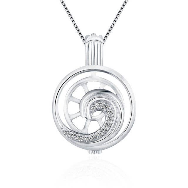 Collier en argent sterling Wave Circle pour la vente par Island Pearl Traders
