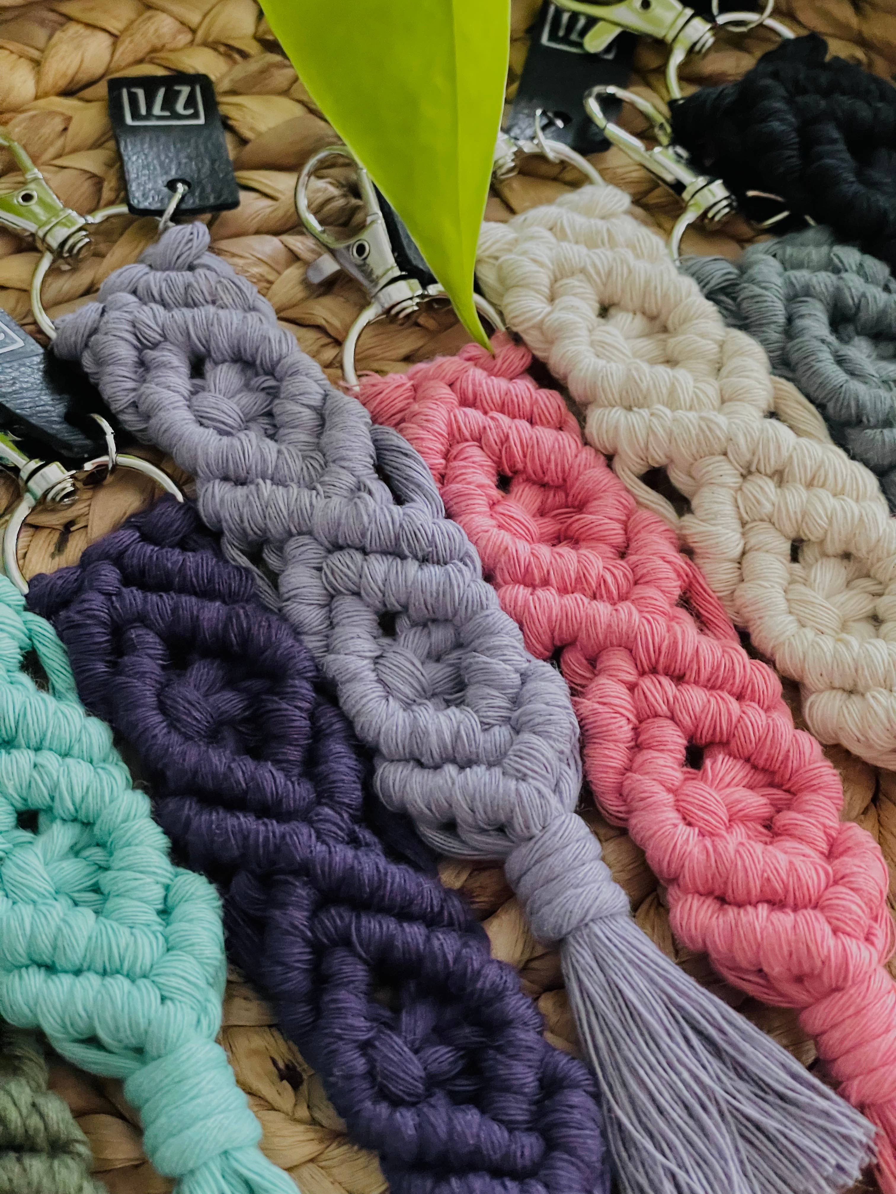 27 and Looming - Wholesale Keychain - Women's - Diamond Macrame Keychain, Boho, Bag Charm, Accessory, Woven10