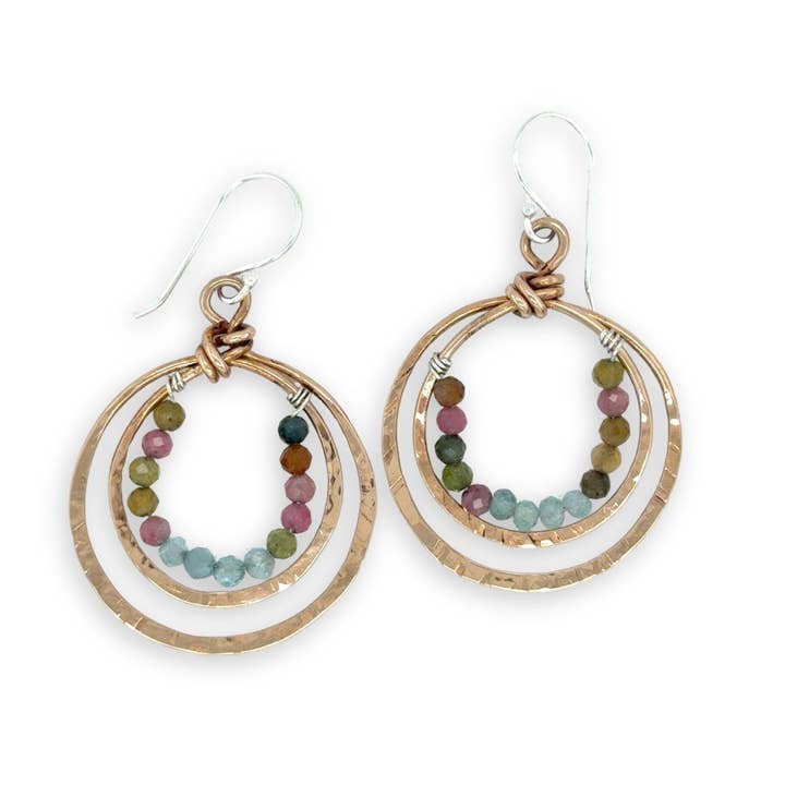 Pendientes de Turmalina Arcoíris Doble E80045 para venta al por mayor de Art by any Means Jewelry